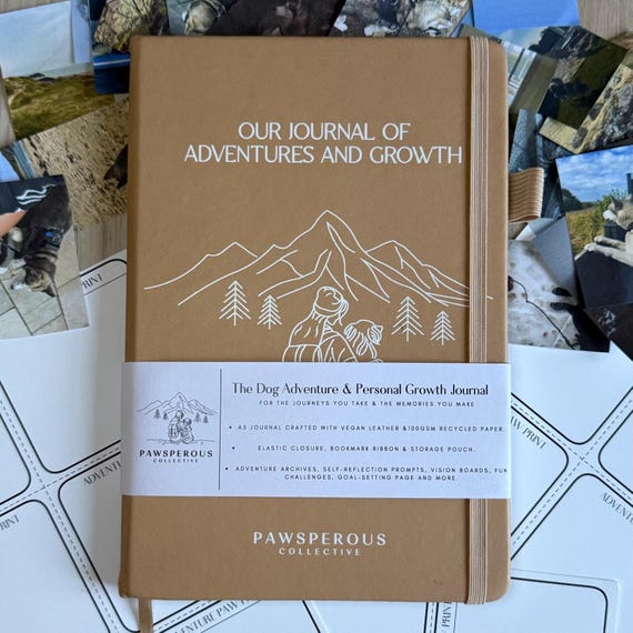 Dog Adventure Journal: Eco-Friendly Vegan Leather Memory Keepsake - Mental Health - Dog Owner Gift - Self-Growth