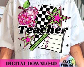 Back to School Teacher PNG, Digital Download Shirt, Funny Teacher Design PNG, First Day of School Sublimation, Teacher Life Shirt Graphic
