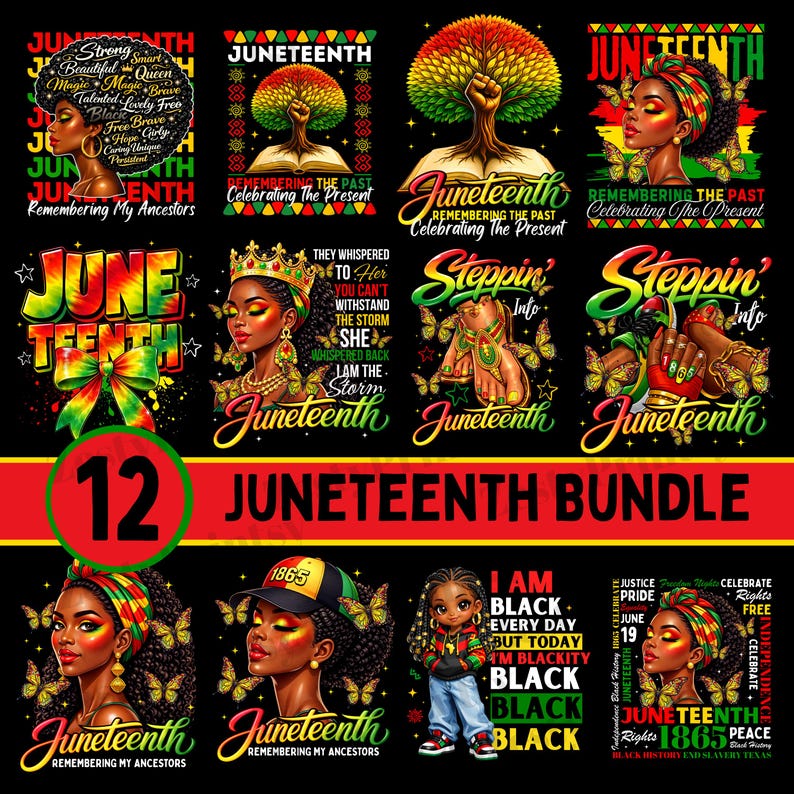 Juneteenth Bundle PNG, Remembering My Ancestors, Afro Heritage, Freedom ...