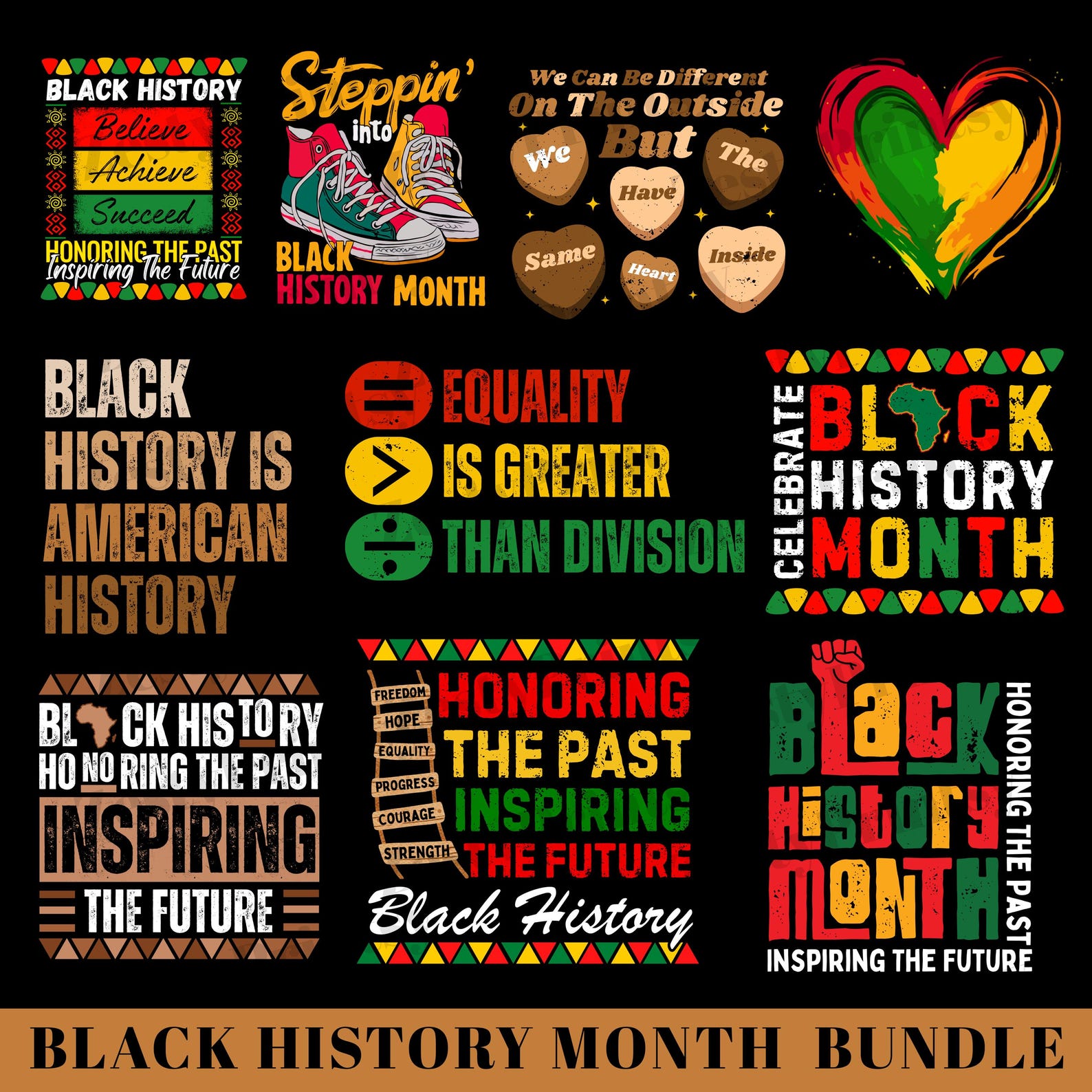 Black History Month PNG Bundle, Black History PNG, African American ...