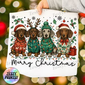 Merry Christmas Dachshund PNG, Retro Dog SVG, Funny Holiday Season Digital Download, Cute Wiener Dog Xmas Clipart, Festive Puppy Sublimation