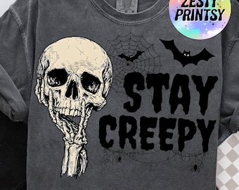 Spooky Halloween Skull PNG, Creepy Skeleton Clipart, Spooky Season Digital Download, Scary Skull Design, Horror Gothic PNG for Shirts