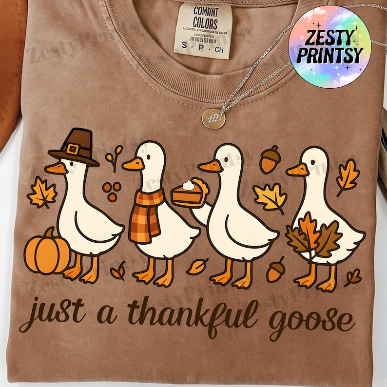 Just a Thankful Goose PNG, Funny Thanksgiving Retro Fall Design, Silly ...