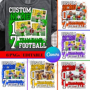 Fotbollssäsongen PNG-paket, retro höstfotboll Clipart, fotbollsmamma sublimering, matchdag PNG, anpassad spelare PNG, sportlag PNG-designer bild 1