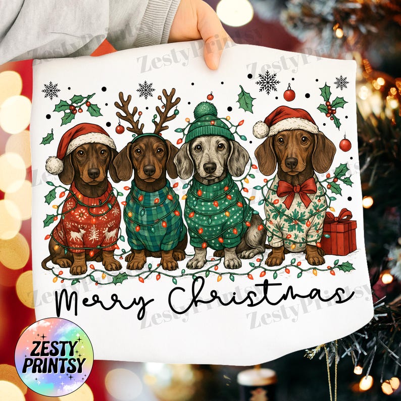 Merry Christmas Dog PNG Bundle, French Bulldog Dachshund Mom Dog ...