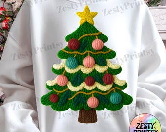 Christmas Tree Yarn Crochet PNG, Merry Christmas Digital Download, Holiday Knit Tree Graphic SVG, Christmas Craft Sublimation PNG Instant