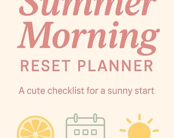 Summer Morning Reset Planner | 35-Page Digital Download | That Girl Routine | Soft Girl Aesthetic | Printable Glow Up Journal