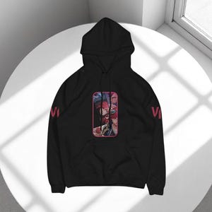 Vi Hoodie Arcane | Bold Pink Punk Style Sweatshirt | League of Legends Vi Cosplay Gift | Arcane Netflix Vi Fan Merch