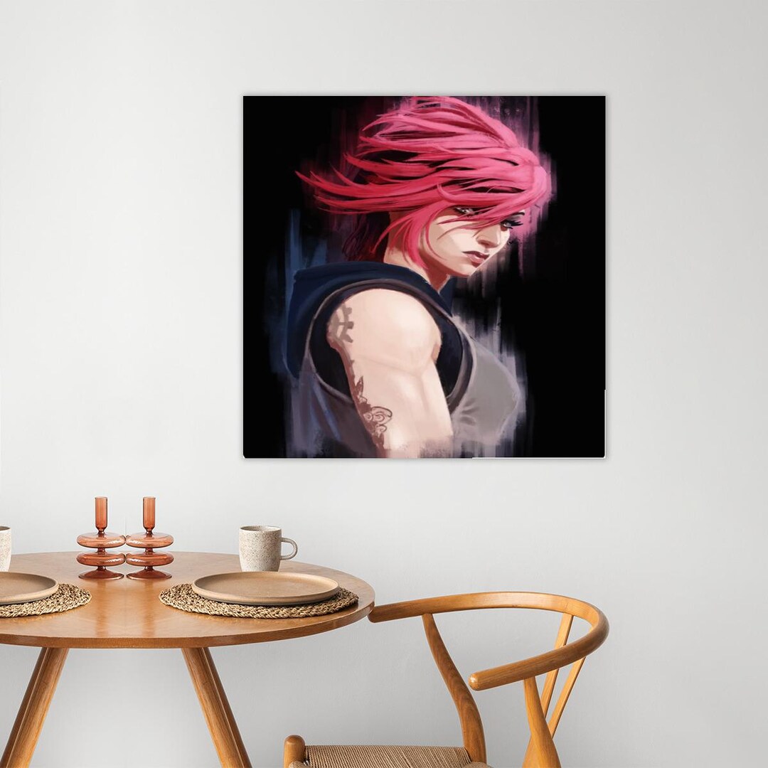 Ekko Arcane Wall Mural | Large Unframed Canvas Art | Anime Oil Painting ...
