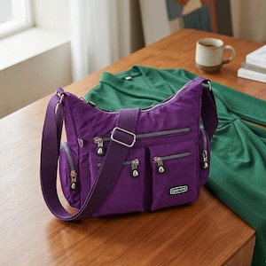 Bolso bandolera de nailon multibolsillos para mujer, bolso de hombro, bolso de viaje funcional, bolso mensajero para el día a día, regalo para ella.