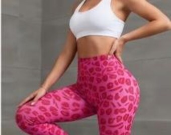 Leggings con estampado de leopardo para mujer, leggings de cintura alta para gimnasio, pantalones de yoga, leggings con efecto push-up en los glúteos, ropa deportiva para entrenar.