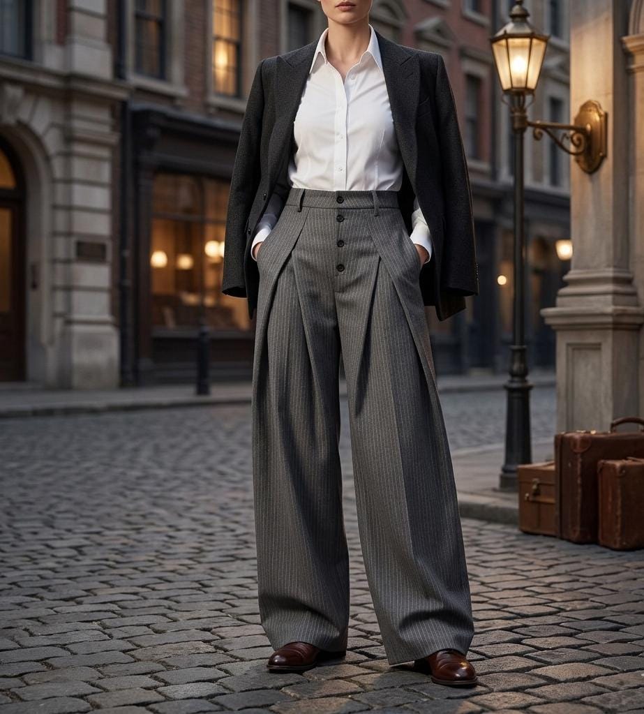 Vintage Wide Leg Pinstripe Pants - Etsy