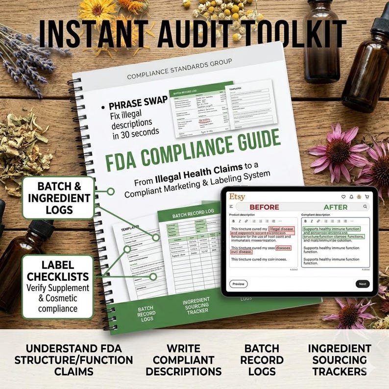 Label Review Checklist Herbalist FDA Compliance Guide - Etsy