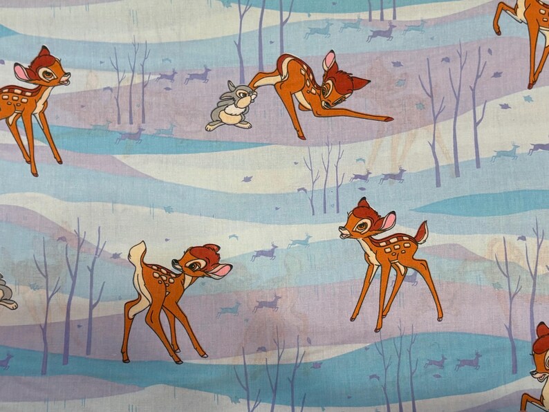 Disney Bambi Rabbit Pattern VINTAGE Disney Bambi Cotton Fabric - BTFQ: 18” X 22” - Etsy