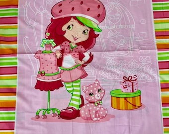 RARE 2012 Strawberry Shortcake Fabric Panel by Spectrix - 36” x 44”