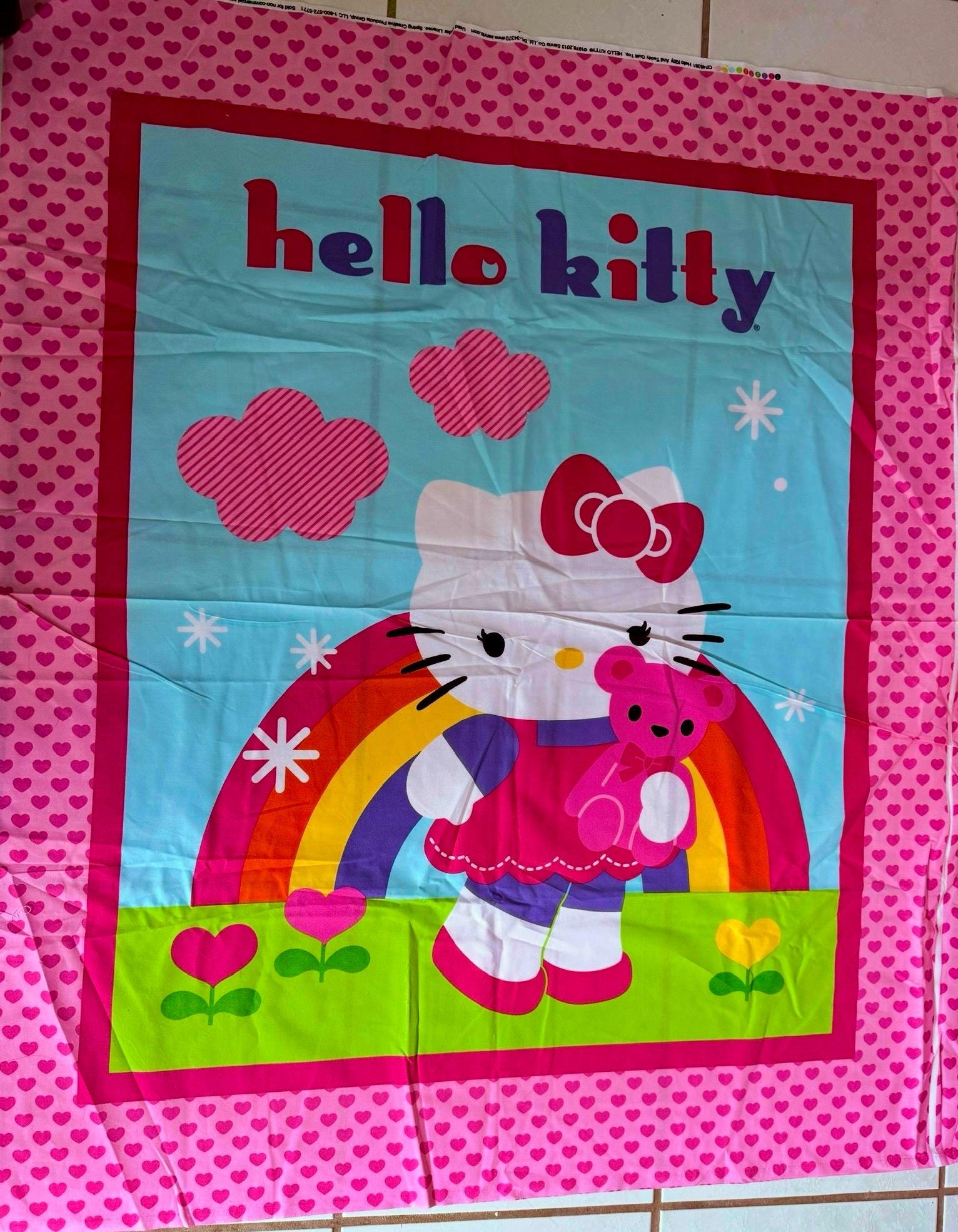 OOP Hello Kitty Rainbow Fabric Panel - 36”x 44” - Etsy