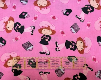 VINTAGE 2005 Strawberry Shortcake Shopping Girl on Pink - BTFQ: 18” x 22”