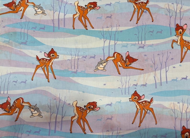 Disney Bambi Rabbit Pattern VINTAGE Disney Bambi Cotton Fabric - BTFQ: 18” X 22” - Etsy