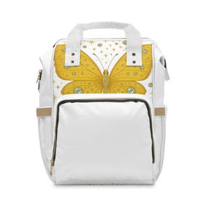 Stylish Butterfly Diaper Backpack | Baby Shower Gift, Mom Essential, Travel-Friendly, Chic Nursery Accessory, Functional Diaper Bag