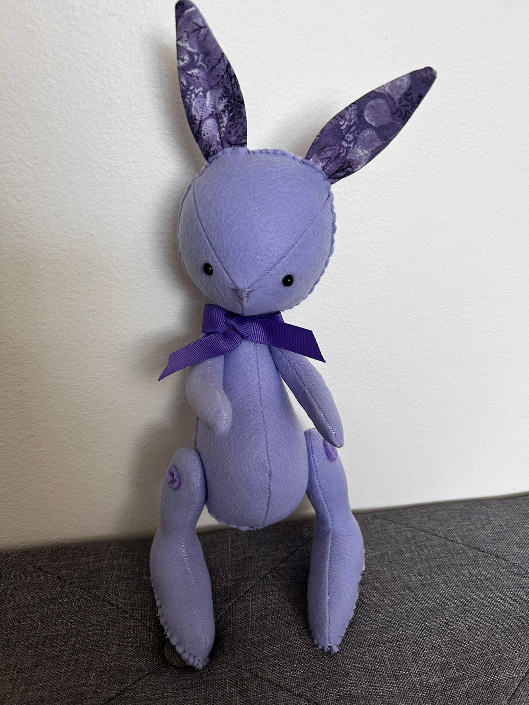 Bunny Rabbit Jointed Bunny Special Handmade Hare Purple Rabbit - Etsy
