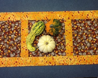 Quilted Thanksgiving Table Runner, Autumn Table Topper, Harvest Table Runner, Quiltsy Handmade