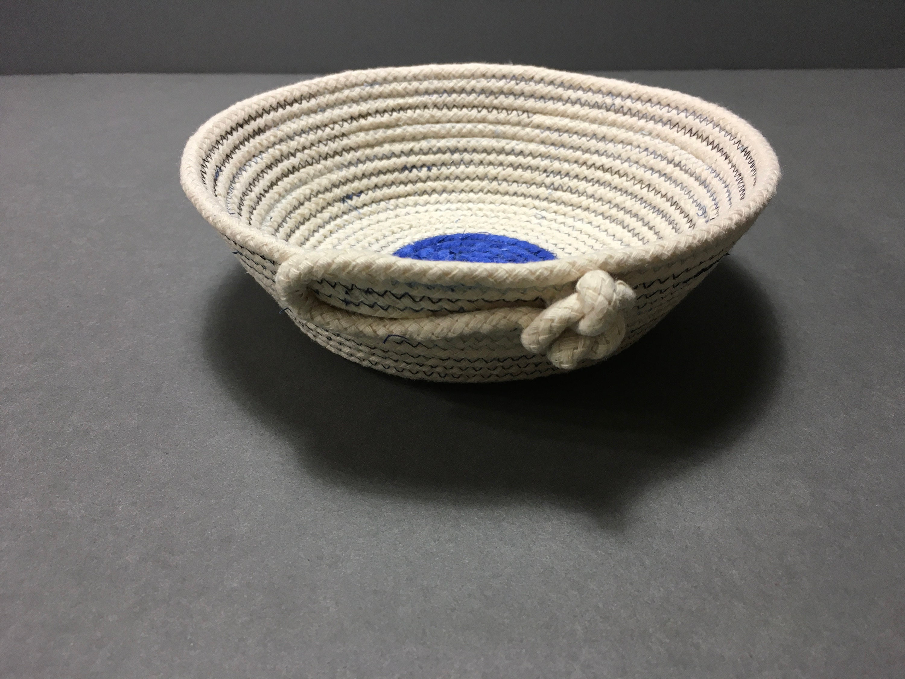 Coiled Rope Bowl, Natural Cotton Rope Basket, Catchall Basket, Decorative  Handmade Bowl 