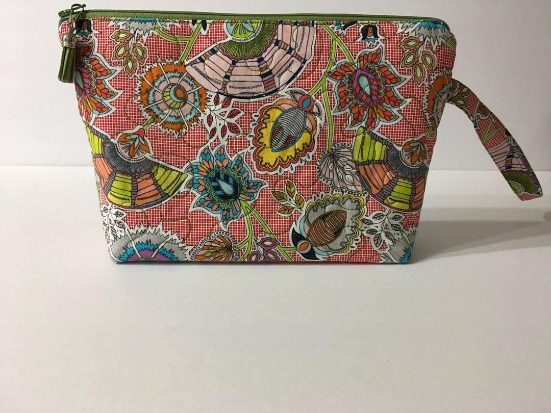 Floral Print Quilted Zippered Bag Crochet Project Bag - Etsy