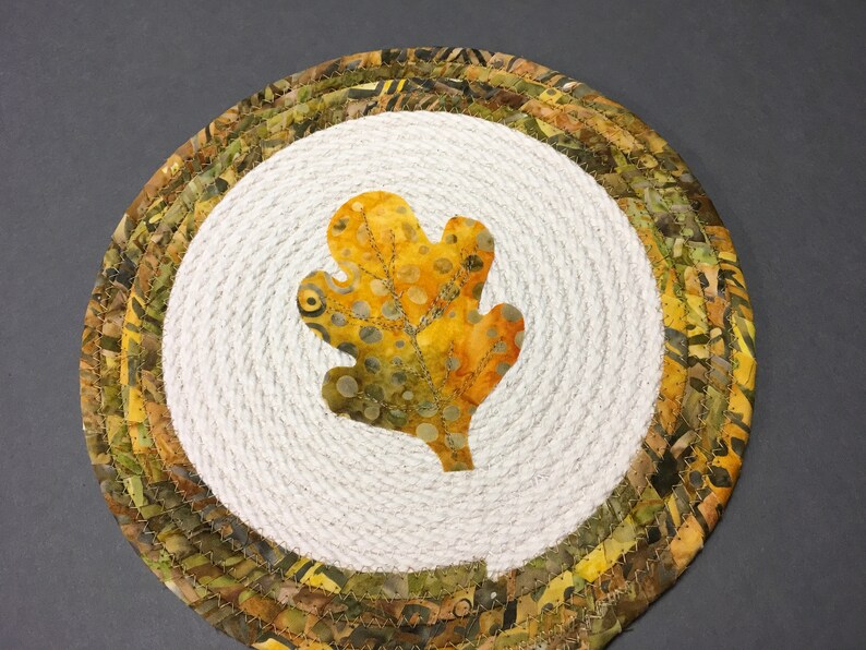 Autumn Leaf Trivet Batik Coiled Rope Trivet Coiled Rope - Etsy
