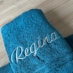 Personalized bath towel with name – Vossen Calypso Feeling 67×140cm – high-quality & embroidered – gift idea for women + men