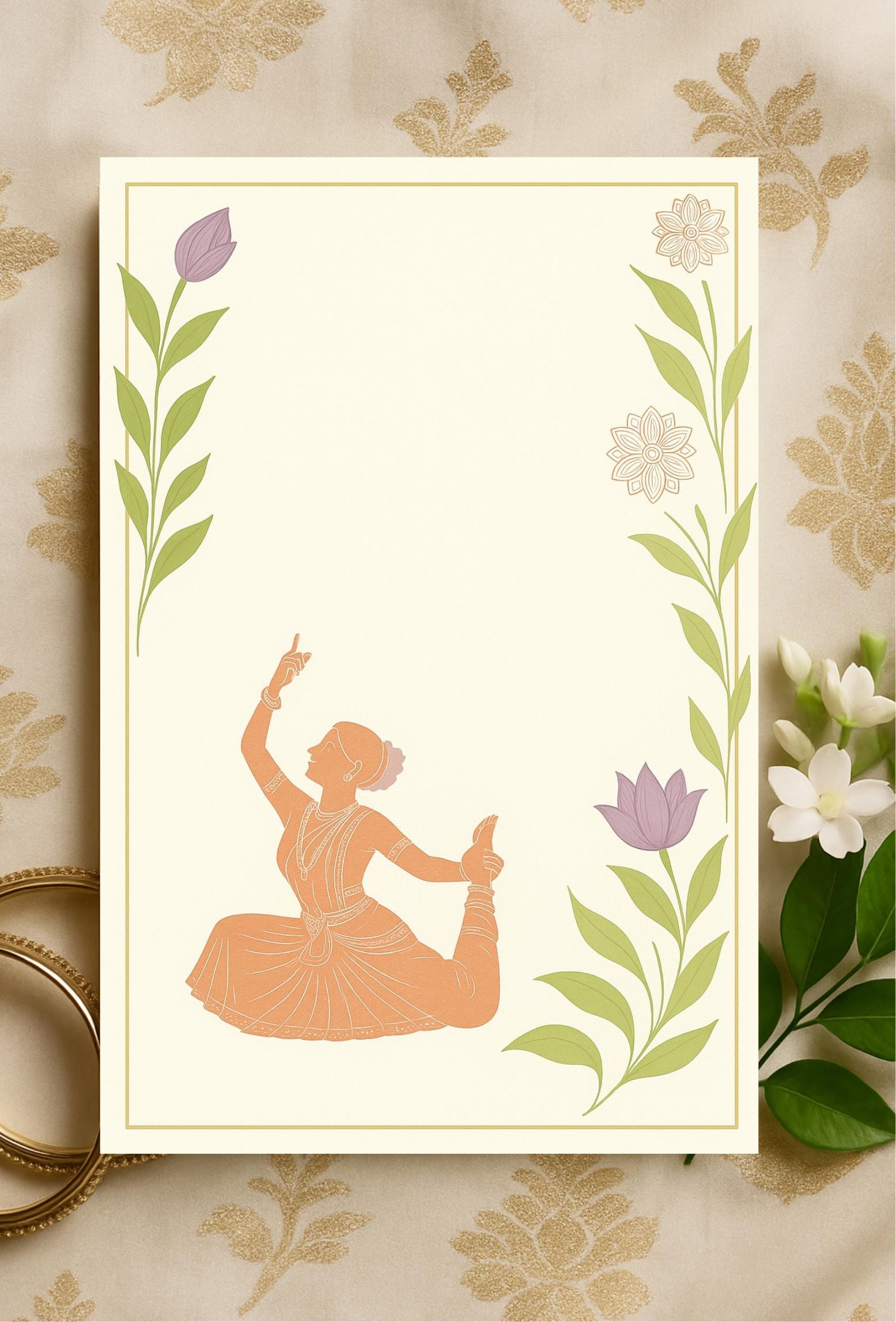 Violet Lotus Arangetram / Bharatanatyam Performance Invite / Invitation / Sign Template
