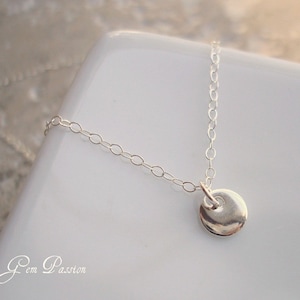 Tiny Sterling Silver Charm Necklace, Handmade Silver Charm Pendant