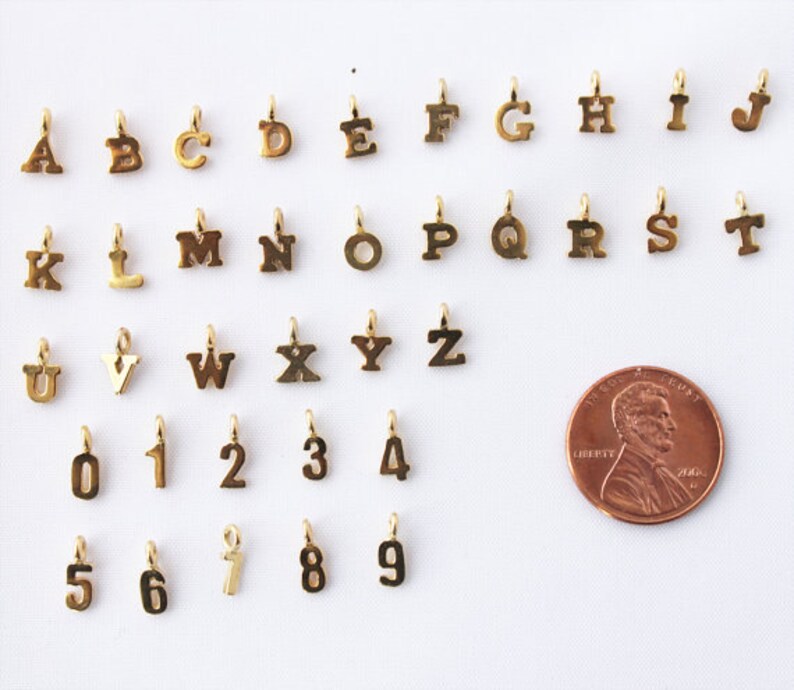 TINY Gold Initial Necklace Dainty Gold necklace 14k Gold Etsy