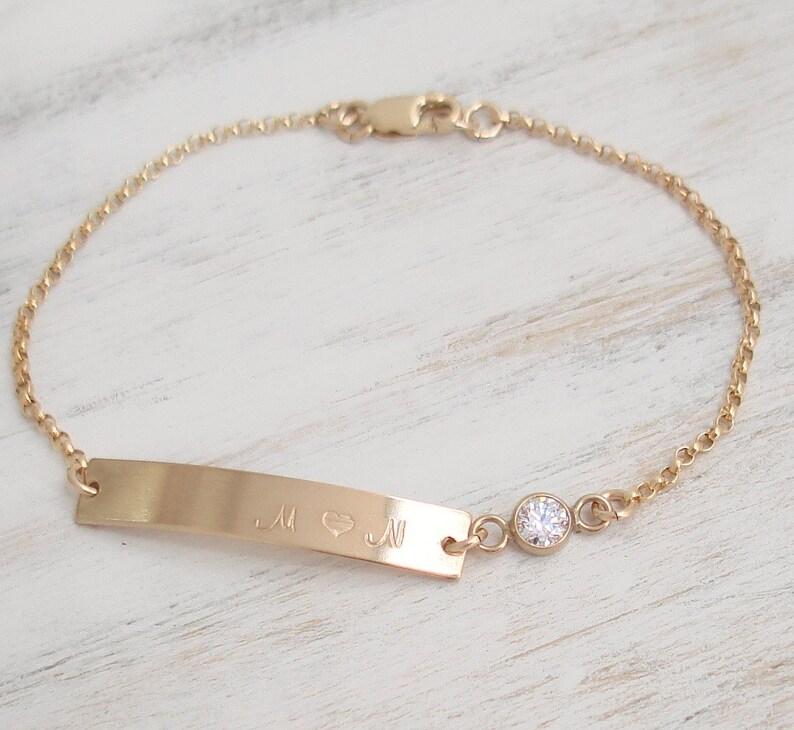 Set of 3 Gold Bar Bracelet Bridesmaid Gift 14K Gold Filled Etsy