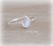 Rainbow Moonstone Ring in Sterling Silver, Boho Style, Teardrop Gemstone, June Birthstone, Handmade, Moon Goddess