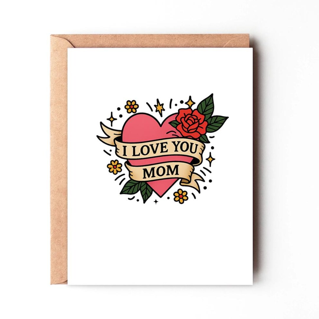 I Love You Mom, Card for Mom, Mother's Day Card, Birthday Card Mom ...