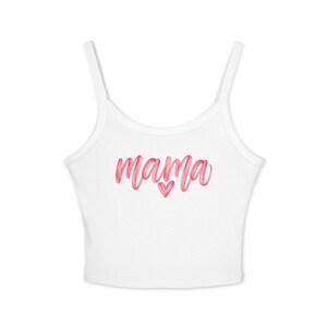 Mama tekst hart Tanktop | roze aquarel mama design