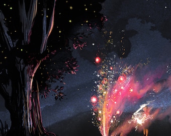 8x10" giclee print, Fireworks