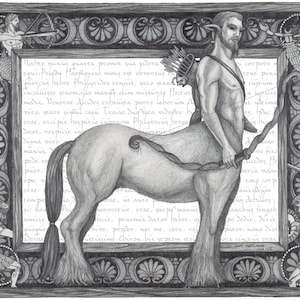 8x10 Giclee Illustrated Print of Centaur Mythological Beast image 1