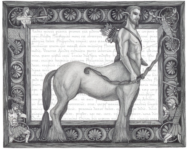 8x10 Giclee Illustrated Print of Centaur Mythological Beast image 1