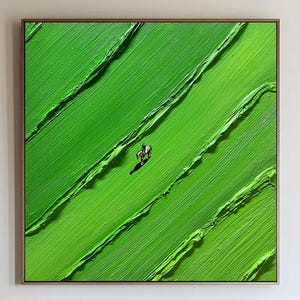 3D Texture Painting Green Landscape Painting Green Abstract Painting Green Painting Green Wall Art 3D Texture Wall Art Wall Decor