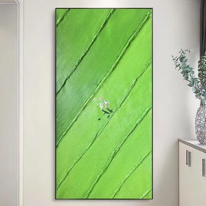 Green Textured Wall Art Green Abstract Painting Green 3D Texture Painting Green Abstract Art Green Minimalist Painting Entry Wall Decor