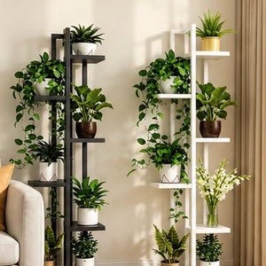 Modern Tall Plant Stand: Space-Saving Corner Shelf for Multiple Plants