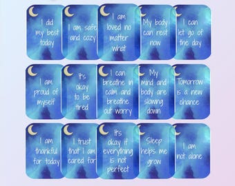 Editable Bedtime Affirmation Cards for Kids | Nighttime Affirmation Cards | Emotional Support | Self Regulation | Printable Affirmation Card