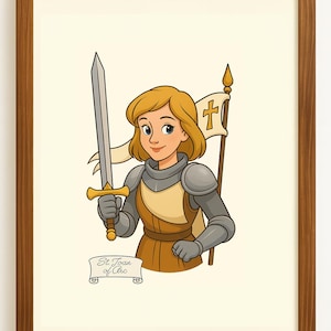 Saint Joan of Arc Portrait | Digital Download | Catholic Wall Art | Instant Download |  | Brave Little Saints Collection