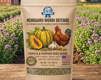 Henguard Worm Defense - All-Natural Chicken Cleanse & Parasite Prevention, Papaya and Pumpkin Seed Blend with Oregano - All-Natural Herbs