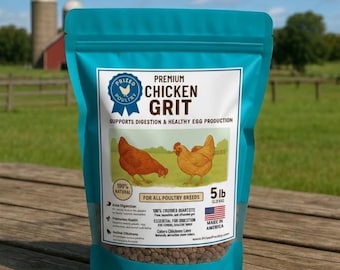 Chicken Grit for Egg Layer & Meat Birds, Cornish Cross Chickens | 100% Natural Quartzite - Age 7+ Weeks Poultry Grit, 5lbs bag, Made in USA