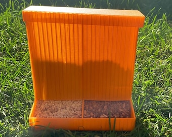 Dual Mineral Feeder for Chickens - Chicken Mineral Feeder Combo | Feeder for Oyster Shells and Grit or other Poultry Minerals - Translucent