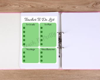 Teacher To Do List - Green