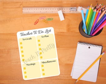 Teacher To Do List - Yellow