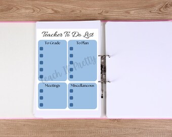 Teacher To Do List - Blue